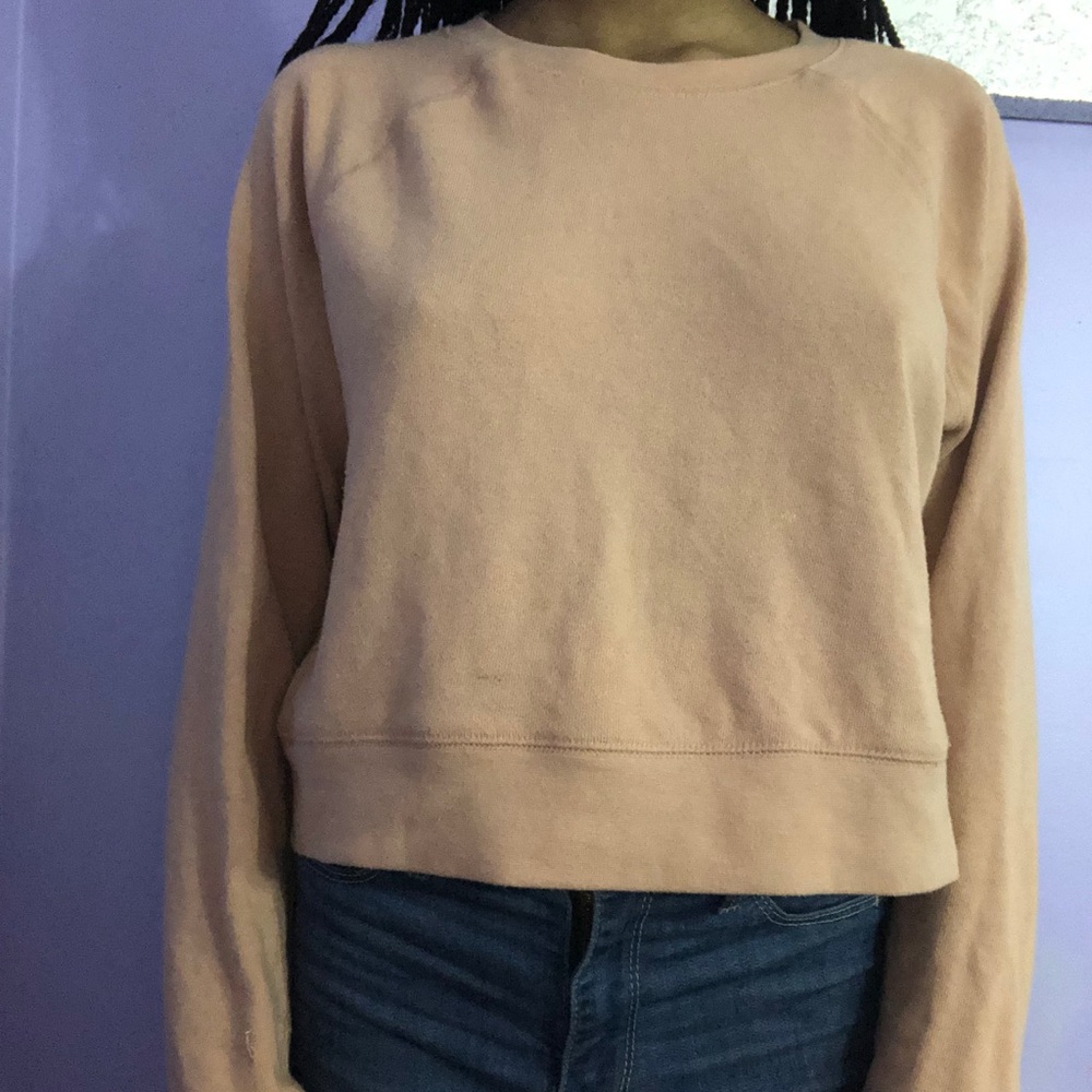 Nude cropped sweater